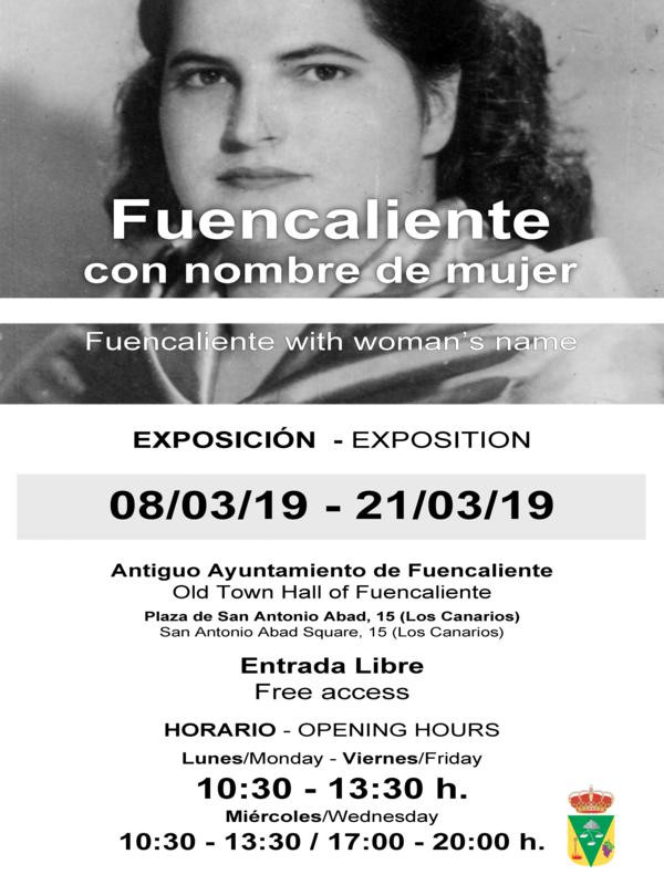 Cartel Exposiciou0301n   Fuencaliente con nombre de mujer 600x800