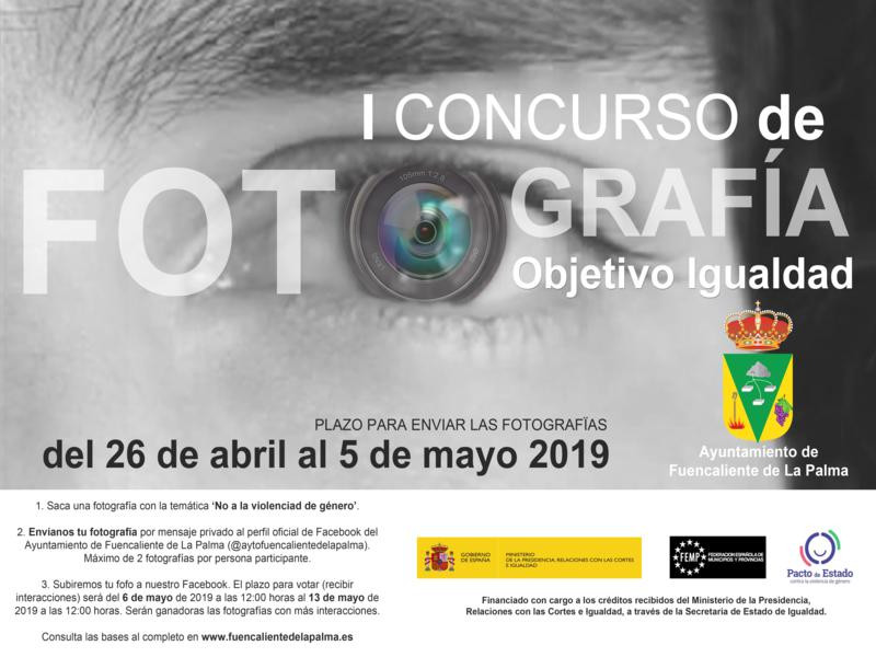 Cartel Concurso de Fotografiu0301a   Objetivo Igualdad Fuencaliente 2019  800x600